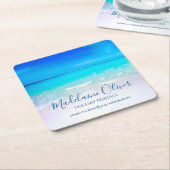 Ocean Sea Beach Blue Aqua Küstenfamilie Rechteckiger Pappuntersetzer (angewinkelt)