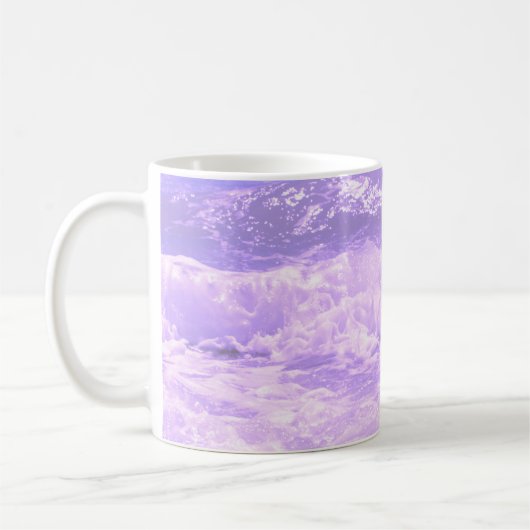 Ocean Sea Beach Lila Waves Wasser Kaffeetasse (Links)