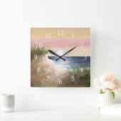 Ocean Sea Beach View 285 Quadratische Wanduhr (Zuhause)