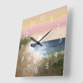 Ocean Sea Beach View 285 Quadratische Wanduhr (Winkel)