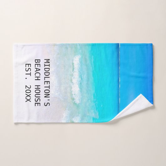 Ocean Sea Blue Beach House Familie Badhandtuch Set (Handtuch)