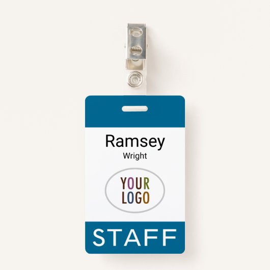 Ocean Sea Blue Staff Name Abzeichen Clip Reel Lany Ausweis (Vorderseite mit Klammer)