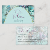 Ocean Sea Coral Blue Elegante Business Card Visitenkarte (Vorne/Hinten)