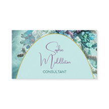 Ocean Sea Coral Blue Elegante Business Card