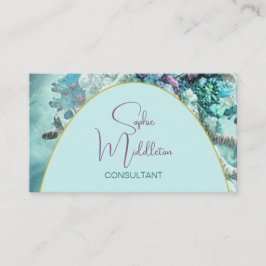 Ocean Sea Coral Blue Elegante Business Card Visitenkarte