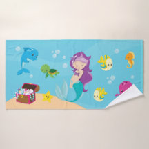 Ocean Sea Friends Niedlicher Cartoon Mermaid & Tre