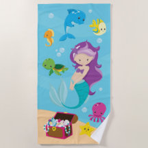 Ocean Sea Friends Niedlicher Cartoon Mermaid & Tre