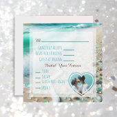 Ocean Sea Glass Coastal Foto Hochzeit RSVP Einladung