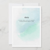 Ocean Sea Glass Ombre Türkis Blue Wedding Einladung (Rückseite)