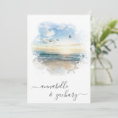 ** Ocean Sea Helm UAWG - Beach QR AR7 Hochzeit Einladung (Stehend Vorderseite)