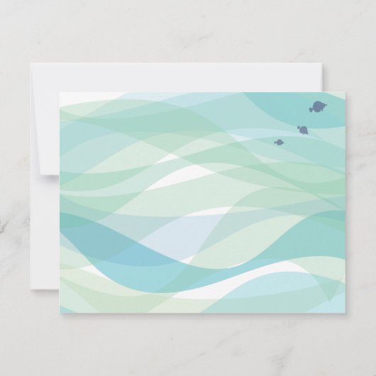 Ocean Sea Life Bat Mitzvah Einladung Antwort Karte (Rückseite)