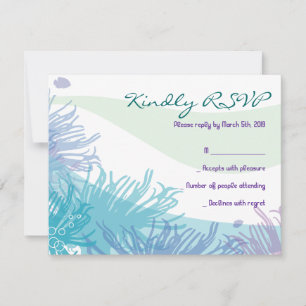 Ocean Sea Life Bat Mitzvah Einladung Antwort Karte