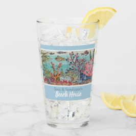 Ocean Sea Life Custom Beach House Fisch Coral Art Glas