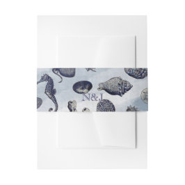 Ocean Sea Life Nautical Seashells Beach Wedding Einladungsbanderole