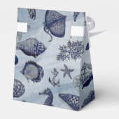Ocean Sea Life Nautical Seashells Beach Wedding Geschenkschachtel (Rückseite)