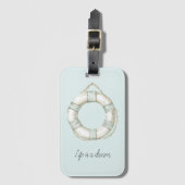 Ocean Sea Mint White Round Floating Device Gepäckanhänger (Vorderseite Vertikal)