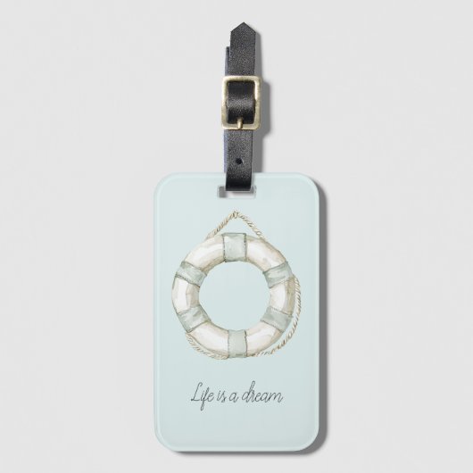 Ocean Sea Mint White Round Floating Device Gepäckanhänger (Vorderseite Vertikal)