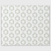 Ocean Sea Mint White Round Floating Device Geschenkpapier (Flach)