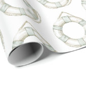 Ocean Sea Mint White Round Floating Device Geschenkpapier (Rolleneckpunkt)