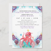 Ocean Sea Octopus farbenfrohe Virtual Baby Dusche Einladung (Vorderseite)