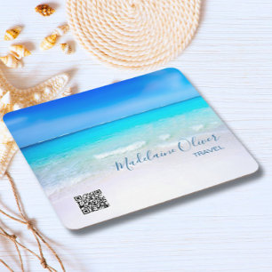 Ocean Sea QR Code Reiseführer von Agent Blue Squar Rechteckiger Pappuntersetzer