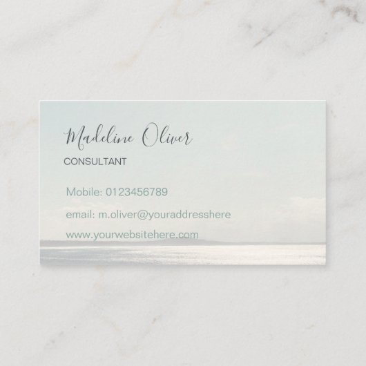 Ocean Sea Sun Travel Blue Modern stilvoll Visitenkarte (Rückseite)