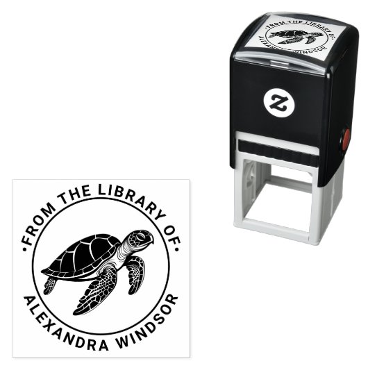 Ocean Sea Turtle #4 Library Book Name Permastempel (Beispiel)