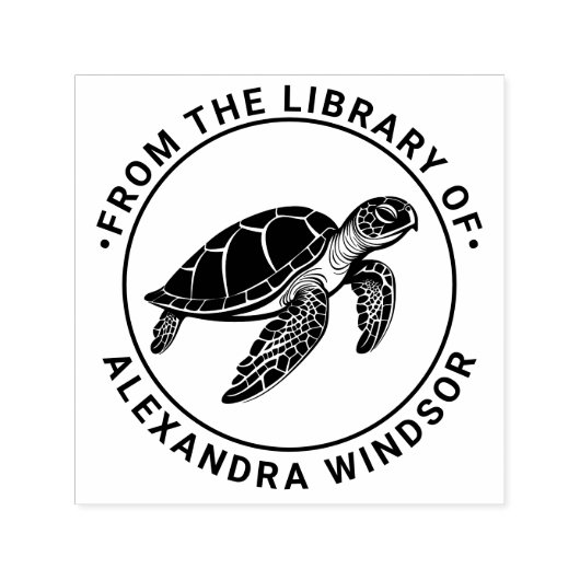 Ocean Sea Turtle #4 Library Book Name Permastempel (Design)