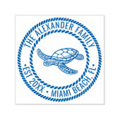 Ocean Sea Turtle #7 Familienname Datum Loc Rope Permastempel (Design)