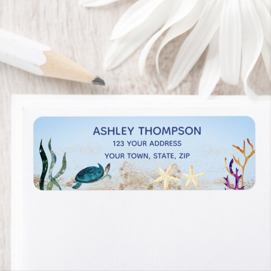 Ocean Sea Turtle Blue Boys Starfish Adresse (Insitu)