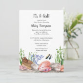 Ocean Sea Turtle Girls Kinderdusche Einladung (Stehend Vorderseite)