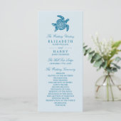 Ocean Sea Turtle, Sea Blue Beach Hochzeitsprogramm Programm (Stehend Vorderseite)