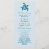 Ocean Sea Turtle, Sea Blue Beach Hochzeitsprogramm Programm (Vorderseite)