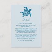 Ocean Sea Turtle, Sea Blue Beach Wedding Detail Begleitkarte (Vorderseite)