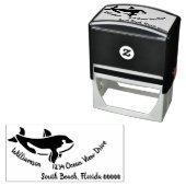 Ocean Sea Whale Island Beach Rücksendeadresse Permastempel (Beispiel)