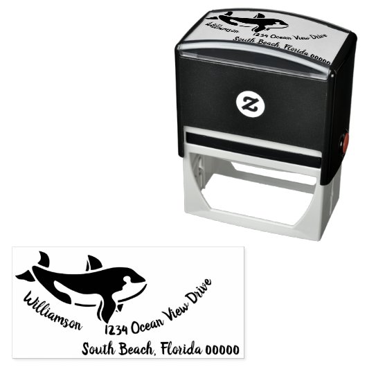 Ocean Sea Whale Island Beach Rücksendeadresse Permastempel (Beispiel)