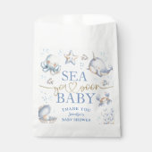 Ocean Sea You Soon Baby Shower Boy Blue  Geschenktütchen (Vorderseite)