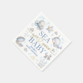 Ocean Sea You Soon Baby Shower Boy Blue Paper Serviette (Ecke)