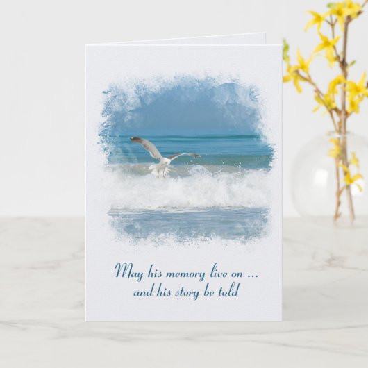 Ocean Seagull Beileid Karte (Gelbe Blume)