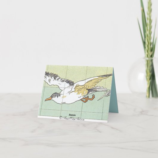 Ocean Seagulls Tile Art Dankeschön Karten (Rückseite)