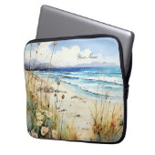 Ocean Seascape Aquarell Template Laptopschutzhülle (Vorderseite Links)