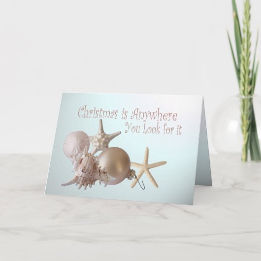 Ocean Seashell Christmas Greetings Feiertagskarte (Vorderseite)