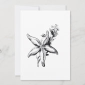 Ocean Seashell Modern Minimal Black White Wedding Einladung (Rückseite)