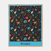 Ocean Seashell Starfish & Seepferd Beach Pattern Fleecedecke (Vorderseite)