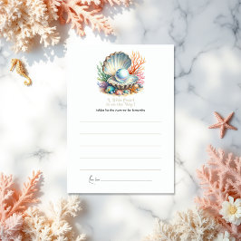 Ocean & Seashell Thema Kleine Pearl Baby Dusche Hinweiskarte