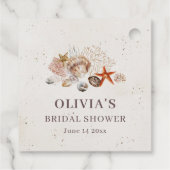 Ocean Seashells Beach Boho Coastal Bridal Shower Geschenkanhänger (Rückseite)