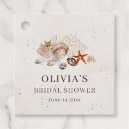 Ocean Seashells Beach Boho Coastal Bridal Shower Geschenkanhänger