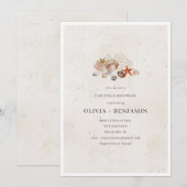 Ocean Seashells Beach Couples Wedding Shower Einladung (Vorne/Hinten)