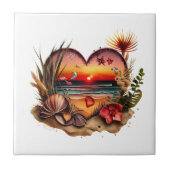 Ocean Seashells Beach Sunset Küche Badezimmer Cer Fliese (Vorderseite)