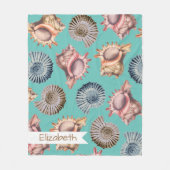 Ocean Seashells - Individuelle Name Fleecedecke (Vorderseite)